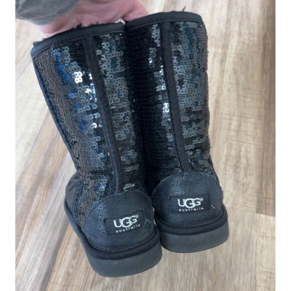 Women's‎ UGG Classic Short Black Sequin Winter Boot SZ: 6 - Picture 4 of 9